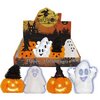 12 darabos Vegyes Világító Tök és Szellem Gumifigurák Halloweenre, 7 cm
