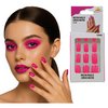 12 db Neon Pink Műköröm Szett Nőknek Disco Partira