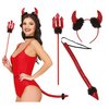3 részes Ördög Kiegészítő Szett Nőknek Halloweenre