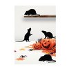 4 Fekete Patkány Sziluett Halloweenre