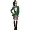 Zöld Alíz Csodaországban Kalapos Jelmez Nőknek Szoknyával, Blúzzal, Kabáttal és Kalappal Hajpánton - S