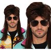 Barna 70-es Évekbeli Mullet Paróka Felnőtteknek