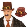 Barna Filc Steampunk Cilinder Kalap Védőszemüveggel Felnőtteknek