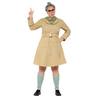 Bézs Roald Dahl Matilda a Kiskorú Boszorkány Miss Trunchbull Jelmez Nőknek Kabáttal, Lábmelegítővel és Szemöldökkel - S