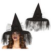 Boszorkány Kalap Pókhálós Fátyollal és Virággal Nőknek Halloweenre