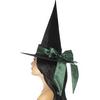 Fekete Boszorkánykalap Zöld Masnival Halloweenre