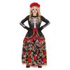 Catrina Lány Jelmez Mexikói Halottak Napjára, 3 - 4 Év, Fekete, Többszínű
