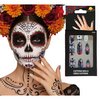 Catrina Műköröm Szett Ragasztóval Nőknek Mexikói Halottak Napjára, 12 db