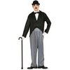 Charlie Chaplin Férfi Jelmez, L (52-54), Fekete, Szürke