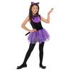 Fekete-Lila Cica Jelmez Kislányoknak Tütü Ruhával és Hajpánttal - M