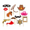 Cowboy Fotókellék Szett Tematikus Partihoz, 12 db