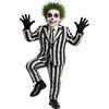 Csíkos Szellem Fiú Jelmez Halloweenre, 10 - 12 Év, Fehér, Fekete
