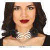 Csontváz Kéz Choker Nyaklánc Nőknek, Fekete Rózsa Díszítéssel Halloweenre
