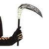 Csontváz Markolatú Sarló Kiegészítő Halloweenre, 47 cm