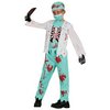 Csontváz Zombi Orvos Fiú Jelmez Halloweenre, 10 - 12 Év, Kék, Fehér