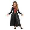 Elegáns Fekete-Bordó Vámpír Jelmez Lányoknak Halloweenre, 7 - 9 Év