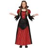 Elegáns Piros-Fekete Vámpír Lány Jelmez Halloweenre, 14 - 16 Év