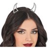 Ezüst Strasszos Ördögszarv Hajpánt Halloweenre