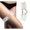 Fehér Csipkés Harisnyakötő Szív Díszítéssel Lánybúcsúra