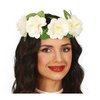Fehér Hawaii Virágkoszorú Kék és Fehér Virágokkal,  20 cm