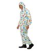 Fehér, Színes Smile Mintás Kapucnis Overáll - M