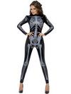 Szexi Fekete 3D Csontváz Jelmez Nőknek Overállal - L