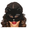 Fekete Bársony Macska Maszk Nőknek Halloweenre
