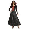 Fekete-Bordó Vámpír Lány Jelmez Halloweenre, S (36-38), Fekete, Piros