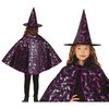 Fekete Boszorkány Köpeny és Kalap Szett Lányoknak Halloweenre, 50 cm