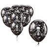 Fekete Csontvázas Léggömb Szett Halloweenre, 10 db, 30 cm