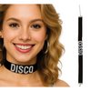 Fekete Disco Choker Nyaklánc Ezüst Betűkkel