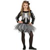 Fekete-fehér Csontváz Tütü Jelmez Lányoknak Halloweenre