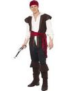 Fekete Kalóz Jelmez Férfiaknak Fejkendővel, Felsővel, Nadrággal, Övvel és Cipőtakaróval - M