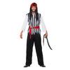 Fekete Kalóz Jelmez Férfiaknak Felsővel, Nadrággal, Övvel és Fejkendővel - XL