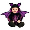 Fekete-Lila Csontvázas Denevér Csecsemő Jelmez Halloweenre, 12 - 18 Hónap