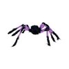 Fekete-Lila Szőrös Pók Dekoráció Halloweenre, 75 cm