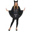 Fekete Macska Kapucnis Poncsó Jelmez Nőknek Halloweenre, L (42-44), Fekete