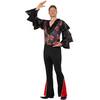 Fekete-Piros Flamenco Táncos Jelmez Férfiaknak Felsővel és Nadrággal - L