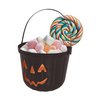 Fekete Tökfej Édességgyűjtő Vödör Halloweenre,  20 cm