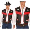 Felnőtt Cowboy Mellény Sheriff Csillagokkal, Fekete-Piros
