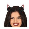 Fémhatású Ördögszarv Hajpánt Virágokkal Nőknek Halloweenre