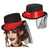 Filc Vámpír Cilinder Kalap Nőknek Halloweenre, Fátyollal