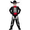 Fiú Mariachi csontváz jelmezszett – fekete, piros, 10 - 12 év