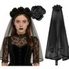 Gótikus Fekete Rózsás Fátyol Fejpánt Nőknek Halloweenre