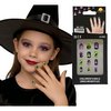 Halloween Boszorkányos Műköröm Szett Ragasztóval Gyerekeknek, 12 db