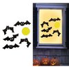 Halloween Denevér és Hold Gél Ablakmatrica Szett, 20x25 cm