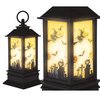 Halloween LED Mécses Boszorkányokkal és Temetővel, 18x9 cm