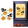 Halloween Tök és Boszorkánykalap Gél Ablakdekoráció, 20x25 cm