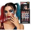 Harley Quinn Stílusú Ragasztós Műköröm Szett Nőknek Halloweenre, 12 db
