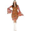 Hippie Női Jelmez Szett a 60-as Évekből, M (38-40), Barna, Többszínű